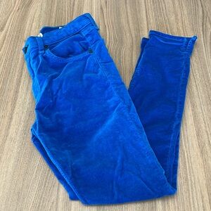 Rag & Bone High Rise Ankle Skinny Jean Blue Velour Size 28